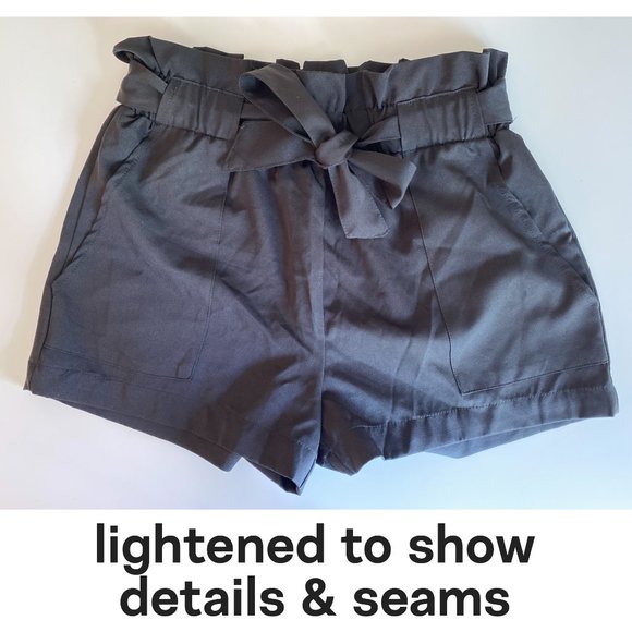 Black Paperbag Cinch Shorts - Picture 5 of 8